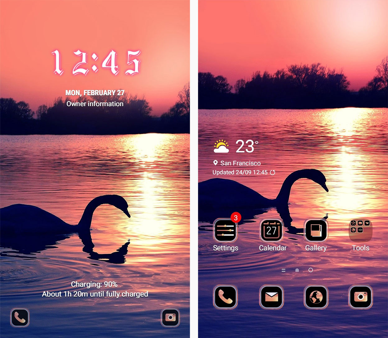 스완갤 Peaceful Pink Sunset