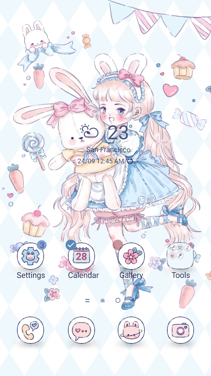 ❤️Mun❤️ Sweet Candy Girl ~❤️ Premium Theme Official with Cute Bunny Doll and Lolita Style
