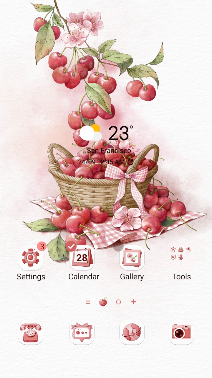 ❤️Mun❤️ Sweet Pink Cherry Basket ~❤️ Premium Theme Official