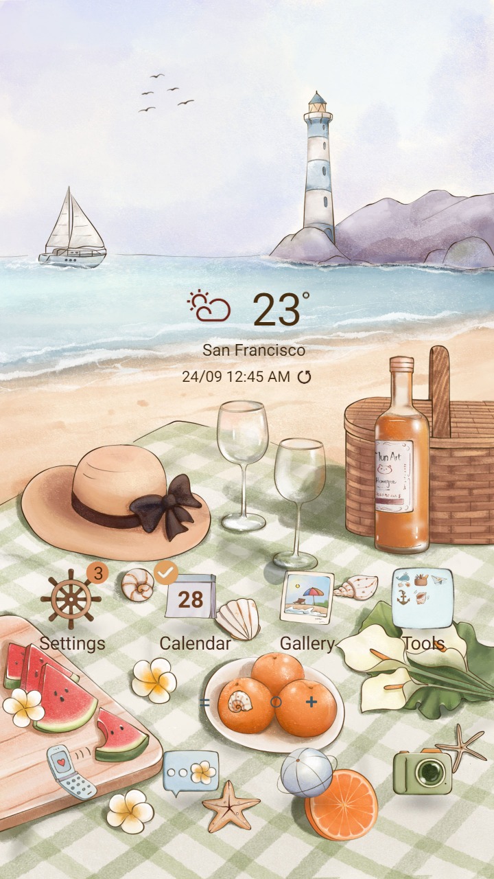 ❤️Mun❤️ Holiday Beach Vibe ~❤️ Premium Theme Official with luxury wine and lighthouse aesthetics