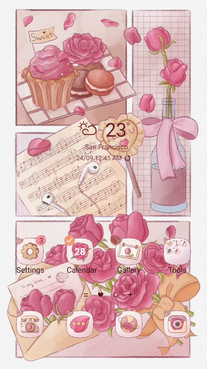 ❤️Mun❤️ Blooming Rose ~❤️ Premium Theme Official with gentle love letter