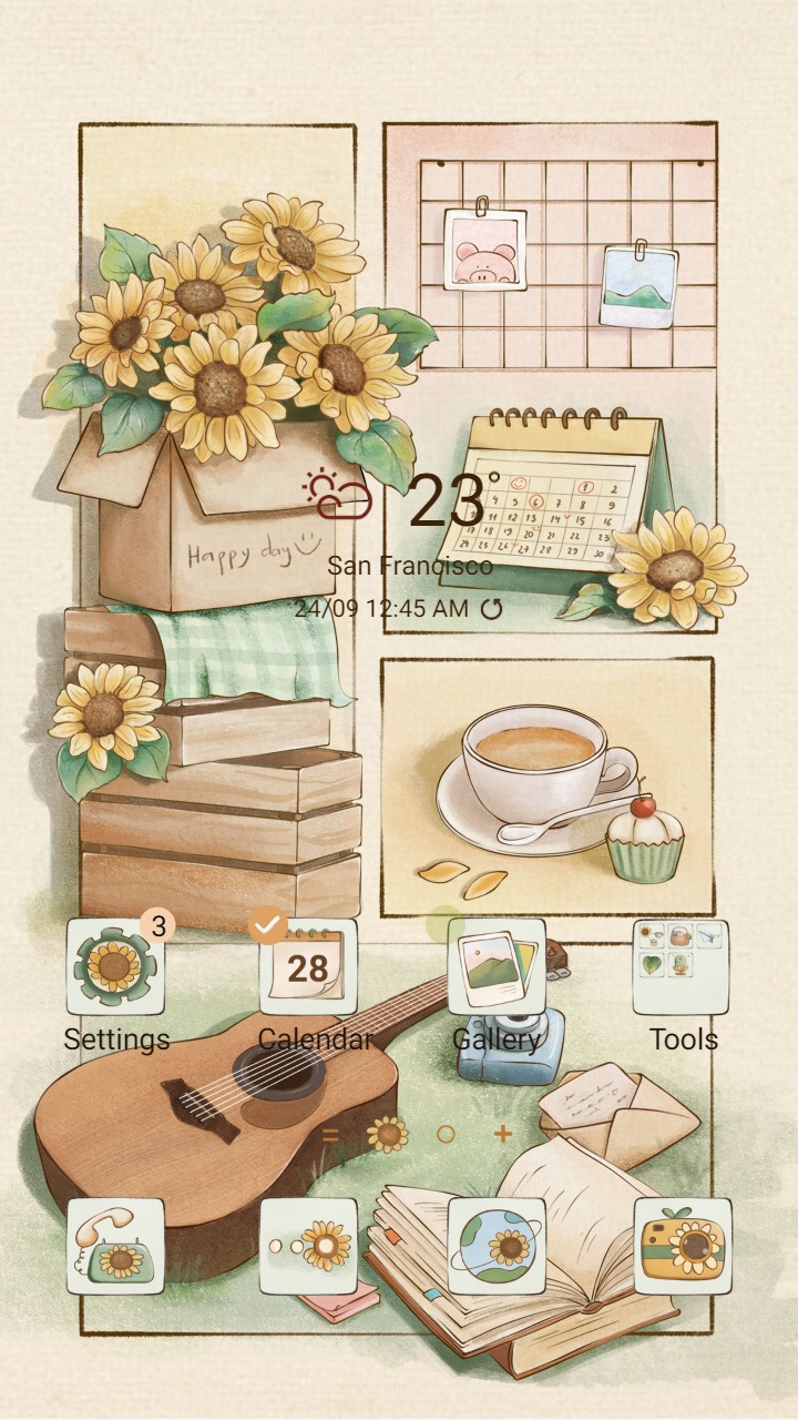 ❤️Mun❤️ Sunflower illustration time _Premium Theme Official