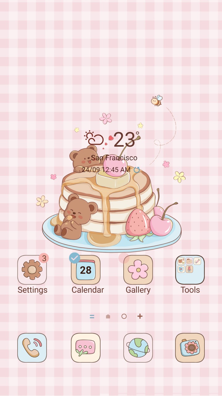 ❤️Mun❤️ Honey Bee Crepes Cake ~❤️ Premium Theme Official with Sweet brown bears