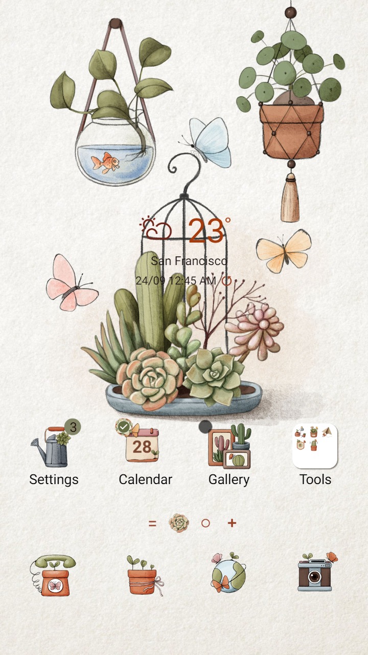 ❤️Mun❤️ Fish Tank and Plants ~❤️ Premium Theme Official with hanging aquarium and butterfly
