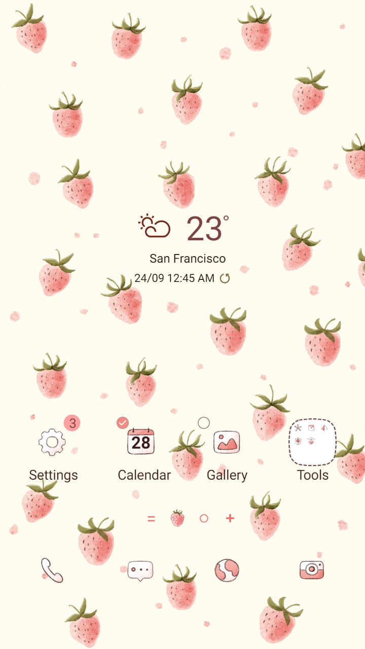 ❤️Mun❤️ Simple Fresh Strawberry ~❤️ Premium Theme Official