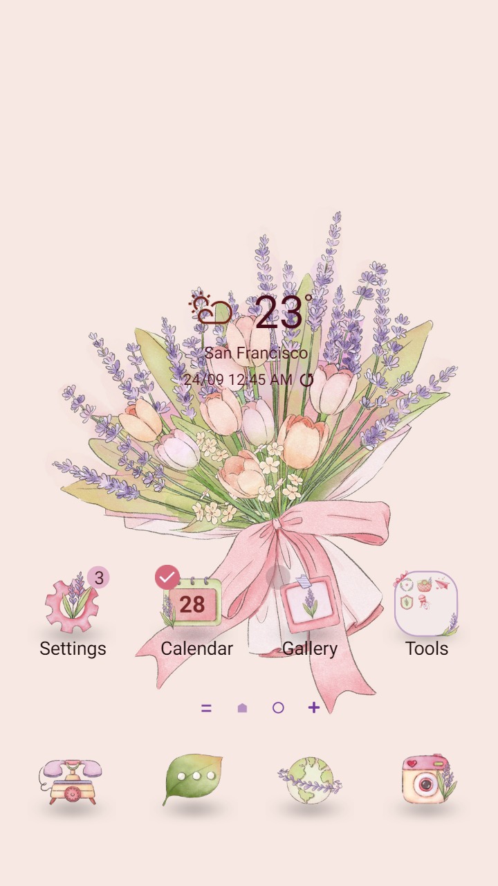❤️ Mun ❤️ Floral Bouquet ~❤️ Premium Theme Official with tulip and lavender flowers