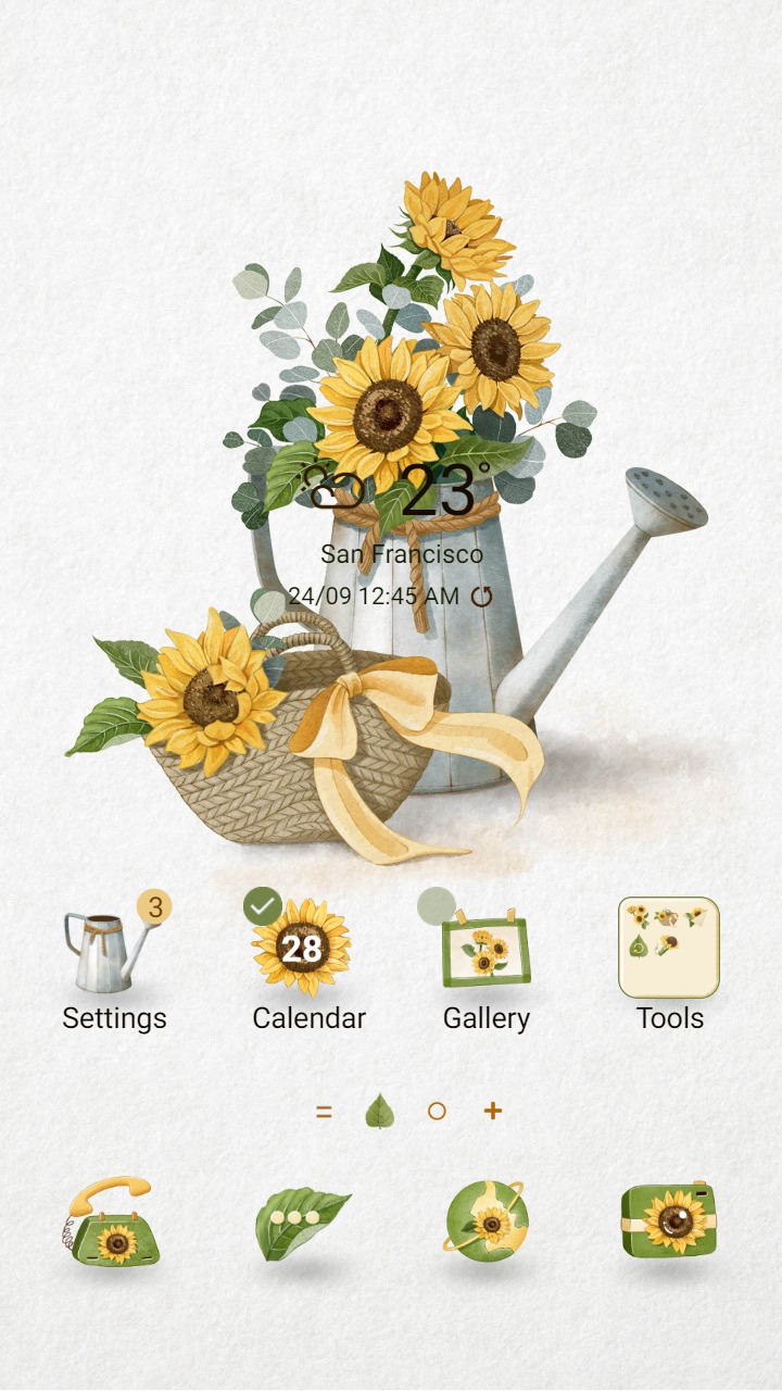 ❤️Mun❤️ Colorful Sunflower ~❤️ Premium Theme with watercolor summer
