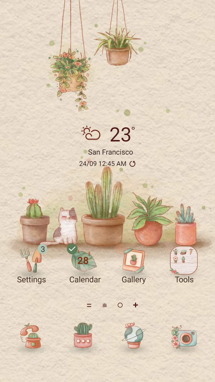 ❤️ Mun ❤️ Cactus and cat ~❤️ Premium Theme Official with green and home plants decor