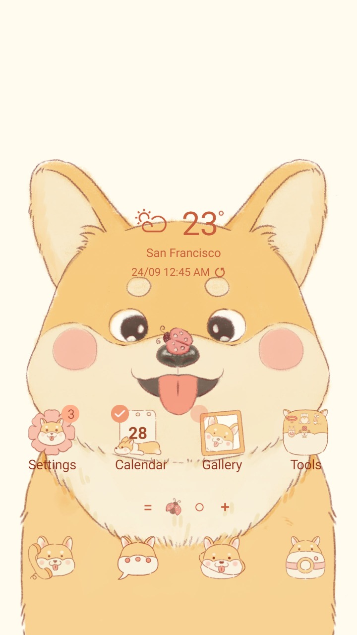 ❤️Mun❤️ Kawaii Corgi ~❤️ Premium Theme Official with little ladybird