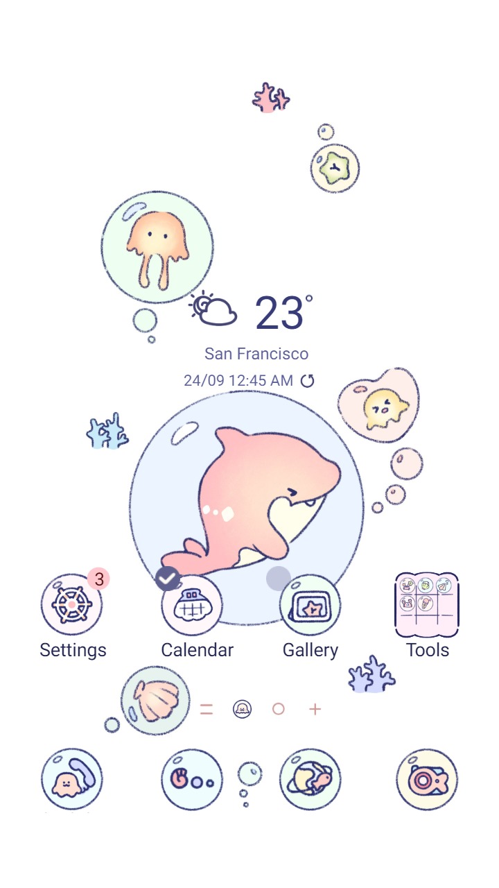❤️Mun❤️ Baby Orca ~❤️ Premium Theme Free with blue ocean