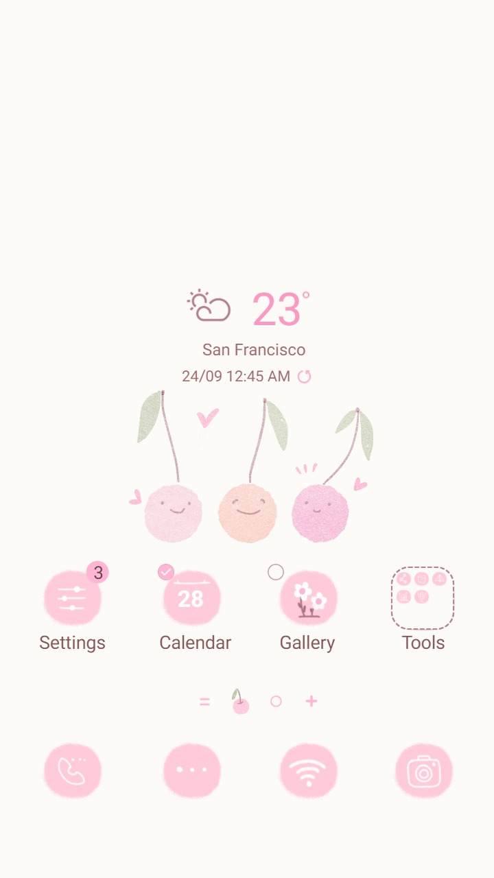 ❤️Mun❤️ Cherry Pastel ~❤️ Premium Theme with cute simple love