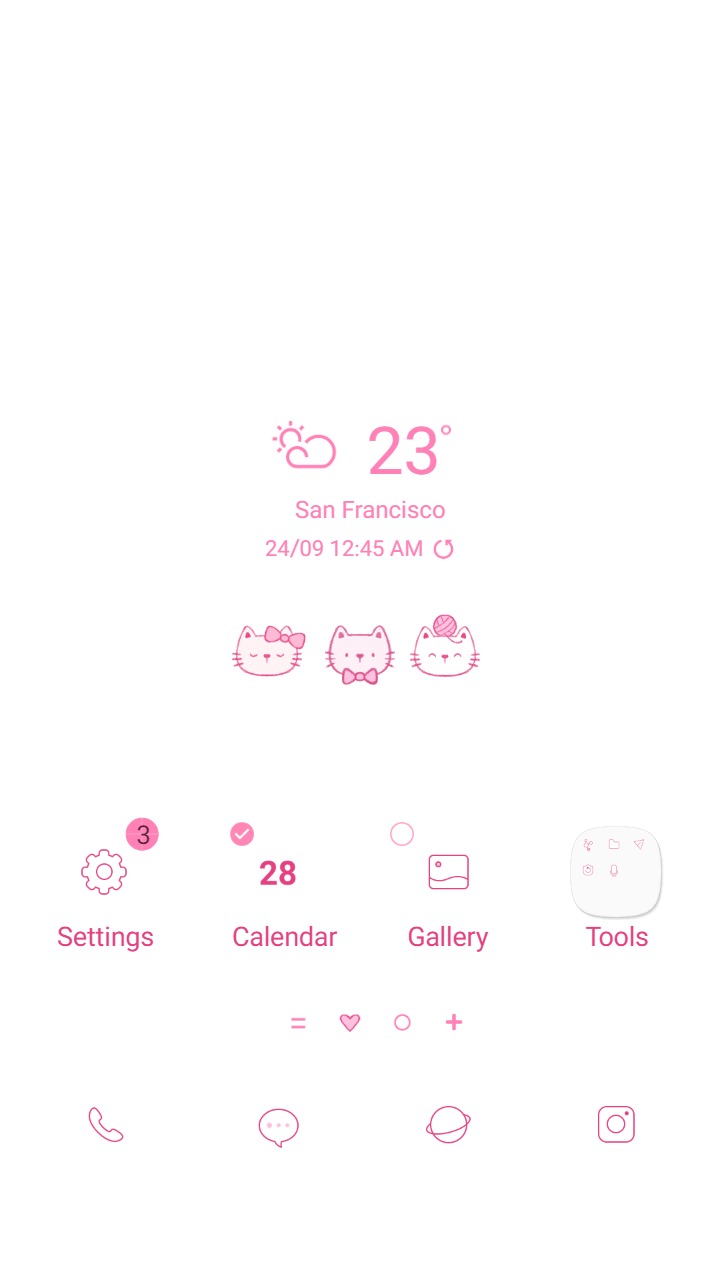 ❤️Mun❤️ Mini Cute Pink Cat ~❤️ Premium Theme Official
