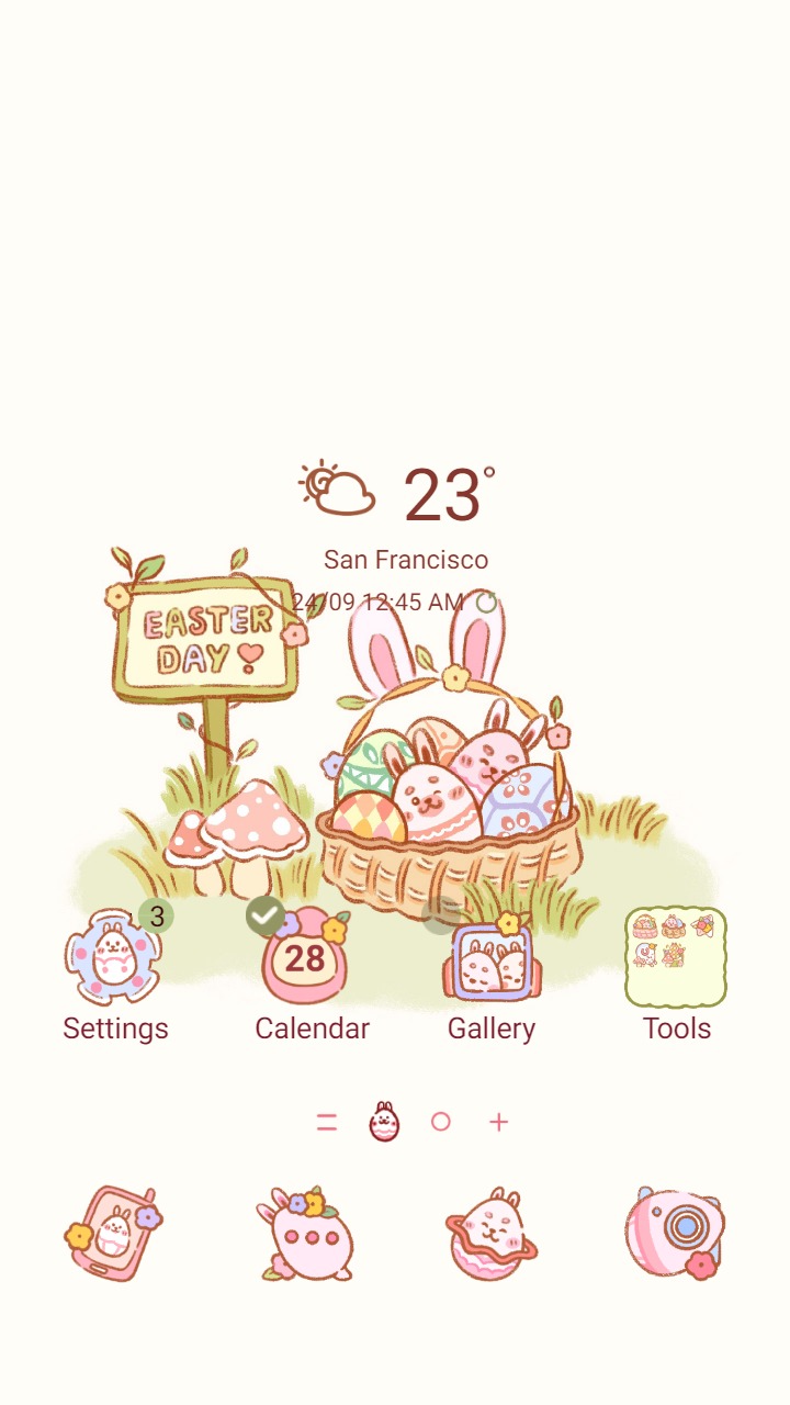 ❤️Mun❤️ Cute Easter eggs ~❤️ Premium Theme with chubby bunny