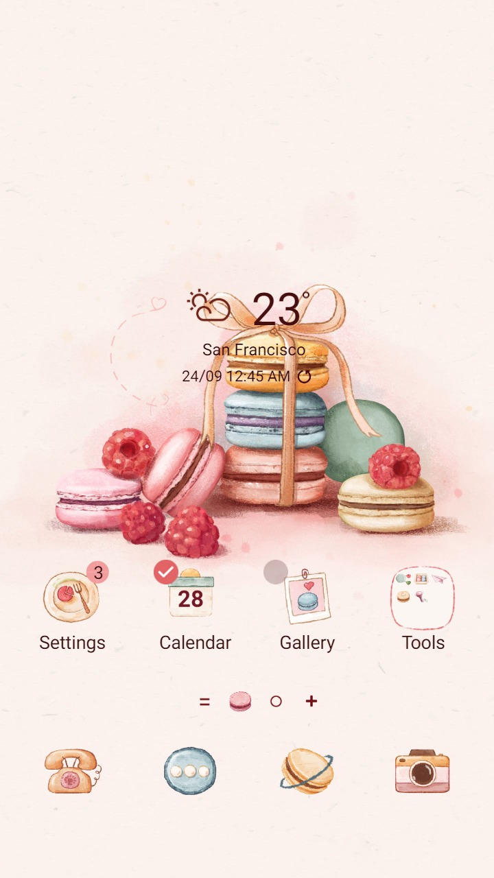 ❤️Mun❤️ Raspberry macaron ~❤️ Premium Theme Official with Yummy berry and cakes