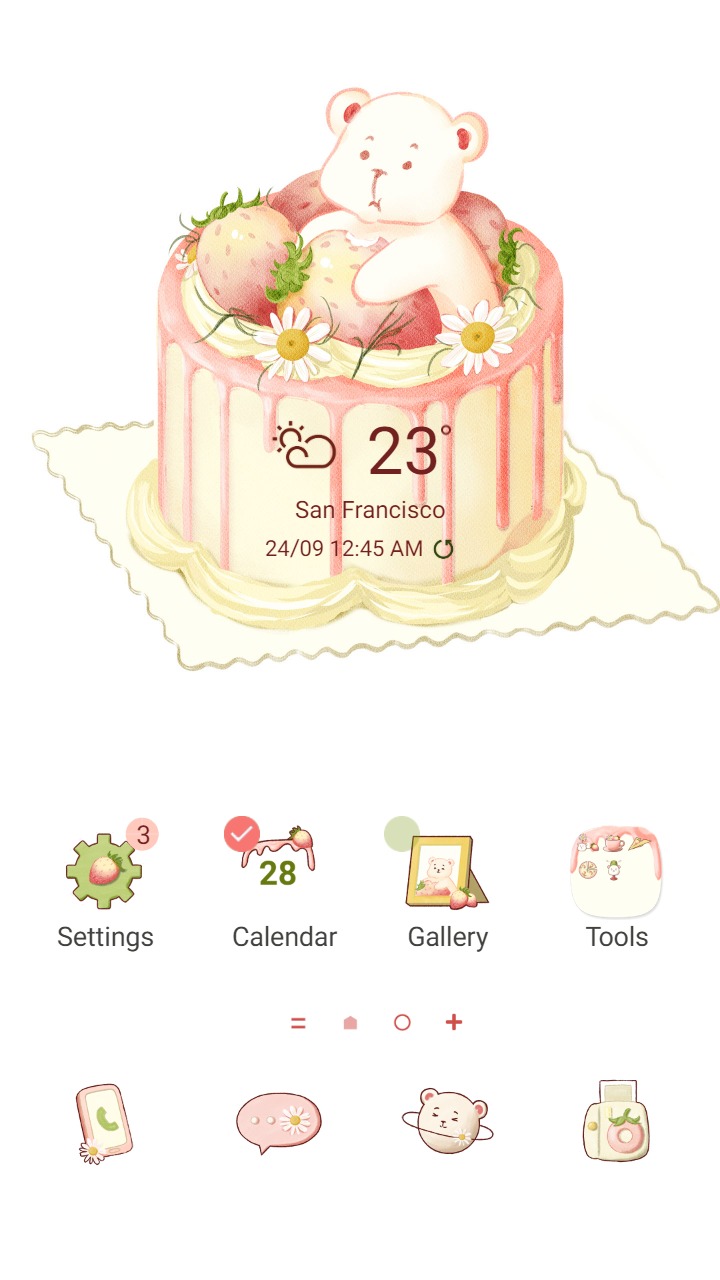 ❤️Mun❤️ Cute White Bear Cake ~❤️ Premium Theme Official