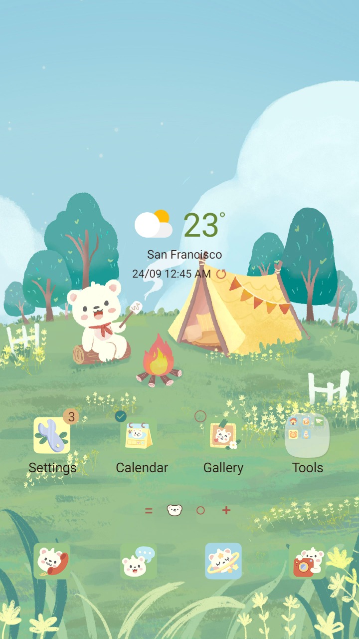 ❤️Mun❤️ Bear's Picnic Day Out ~❤️ Premium Theme little bear traveling alone