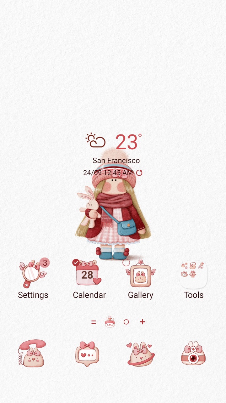 ❤️Mun❤️ Warm baby girl ~❤️ Premium Theme warm girl with teddy bear