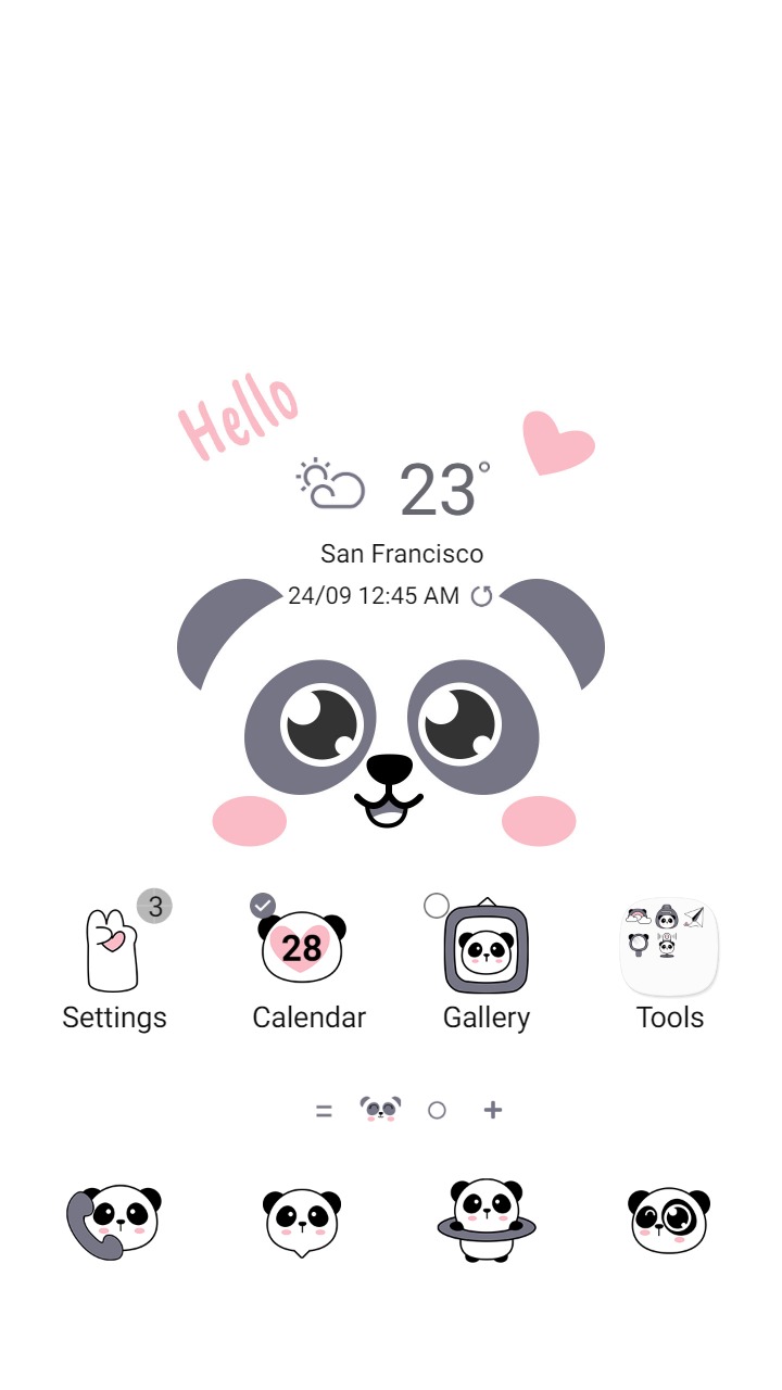 ❤️Mun❤️ Kawaii Panda ~❤️ Premium Theme lovely sweet panda