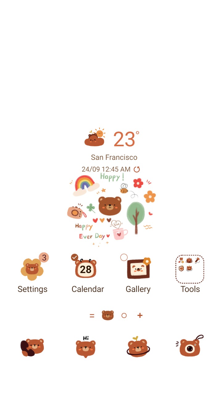 ❤️Mun❤️ Charm Bear ~❤️ Premium Theme with the delightful charm of this bear