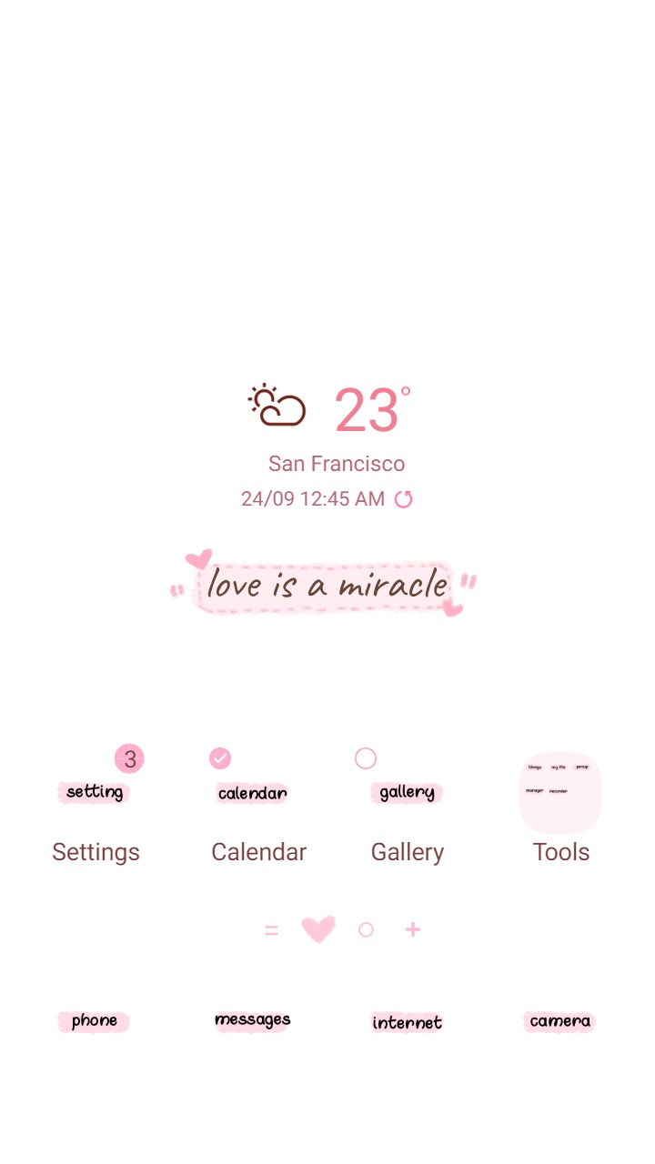 ❤️Mun❤️ Simple Love ~❤️ Premium Theme with simple heart