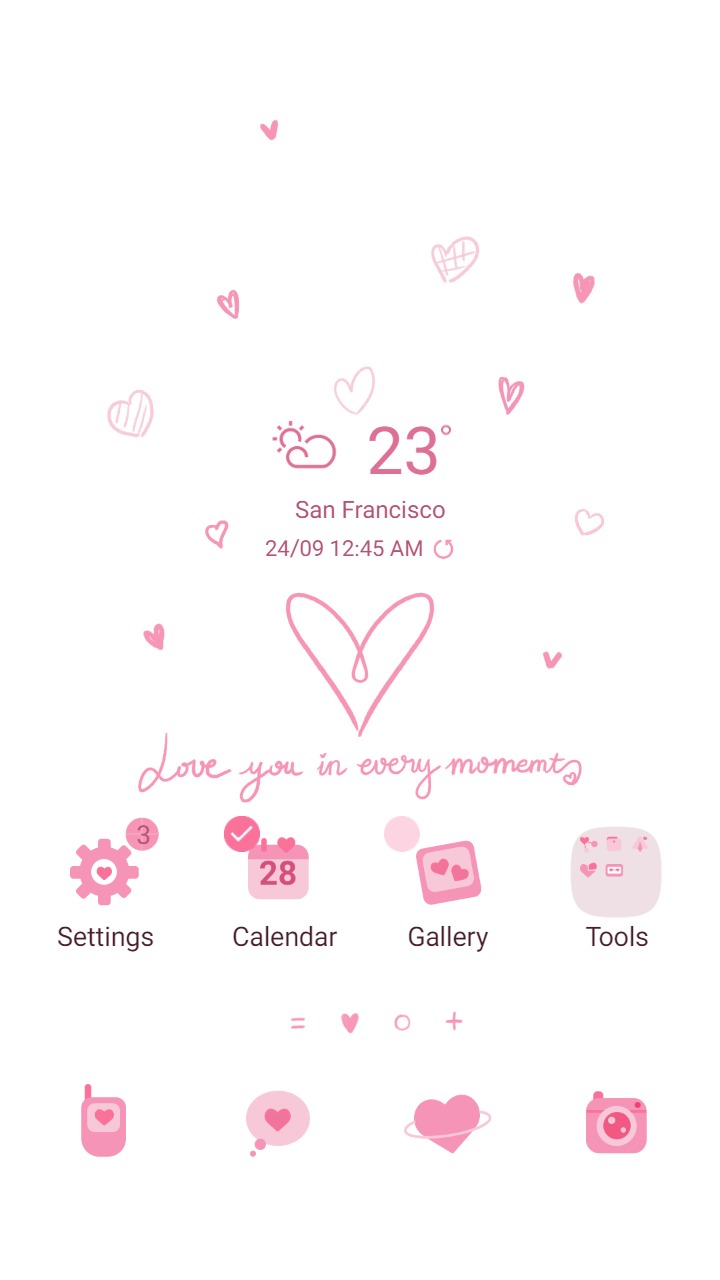 ❤️Mun❤️ Pink Heart rate ~❤️ Premium Theme love in every moment