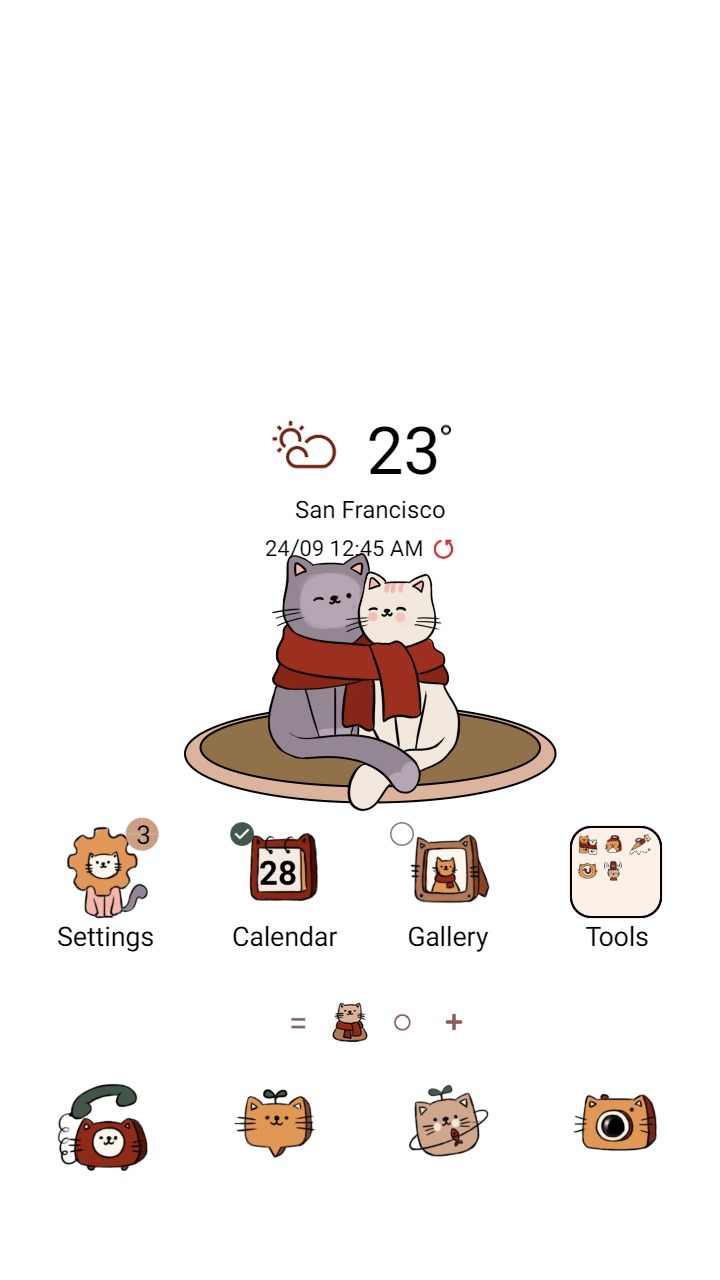 ❤️Mun❤️ Warm couple ~❤️ Premium Theme cat couple wearing scarves