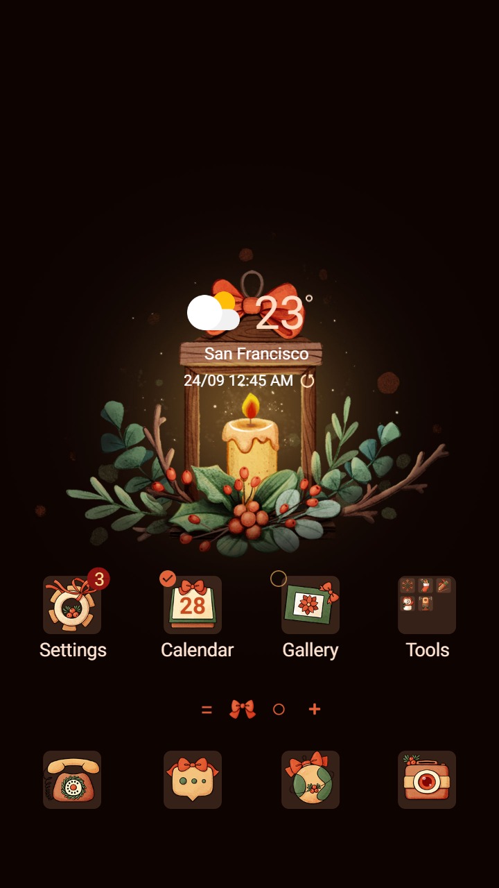 ❤️Mun❤️ Cozy Christmas Candlelight ~❤️ Premium Theme candle lit in the middle of the night