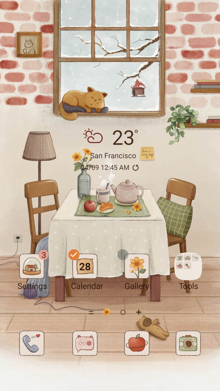 ❤️Mun❤️ A lazy day in Winter ~❤️ Premium Theme by the winter window frame