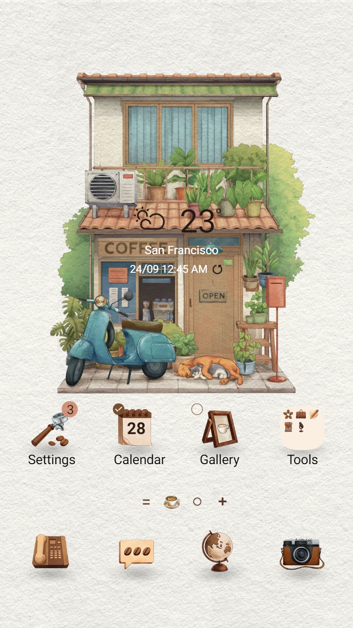 ❤️Mun❤️ Vintage Mini Coffee Shop ~❤️ Premium Theme the coffee shop has a simple style