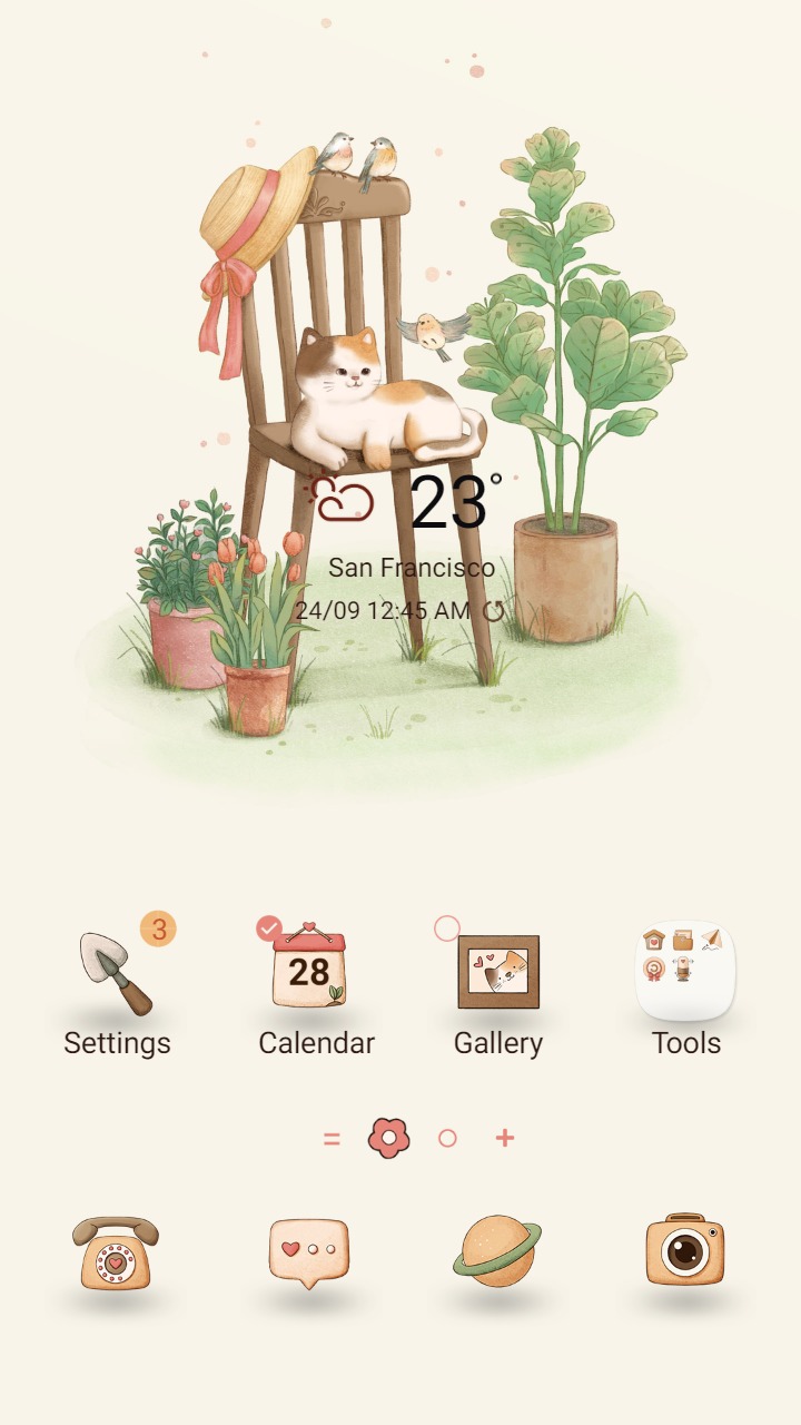 ❤️Mun❤️ Sunny Cat Siesta ~❤️ Premium Theme relax by the wooden chair