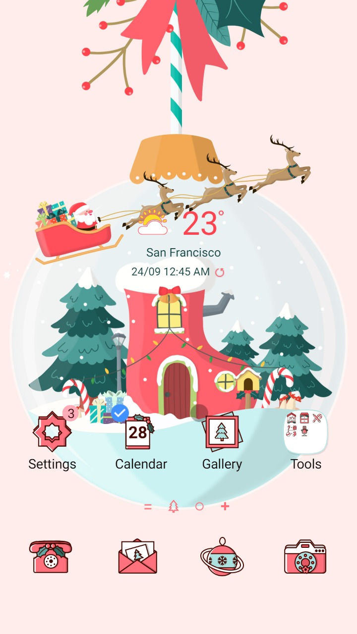 ❤️Mun❤️ Christmas Ball transparent ~❤️ Premium Theme the sock-shaped house inside the Christmas ball