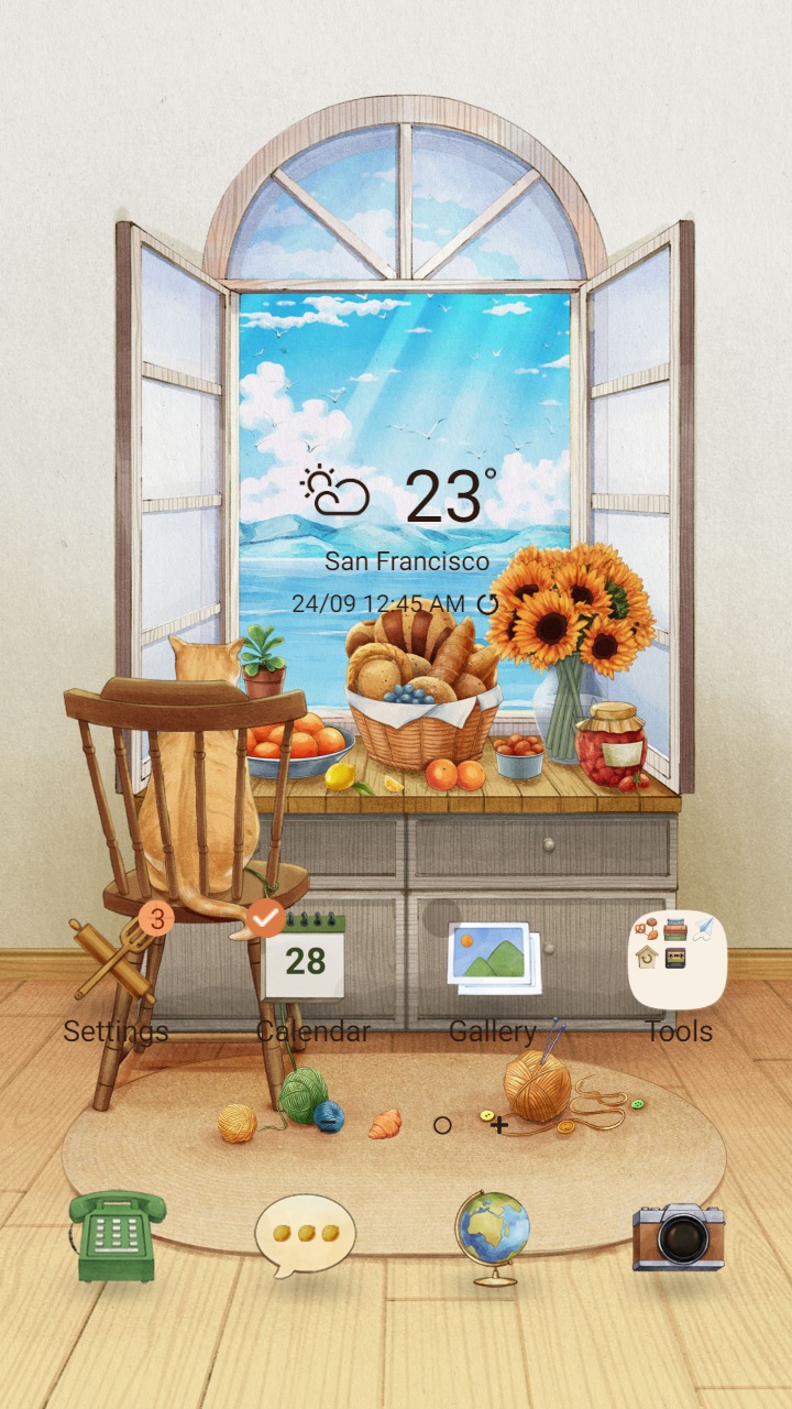 ❤️Mun❤️ Cat by the Window ~❤️ Premium Theme the serene presence of a cat by the window