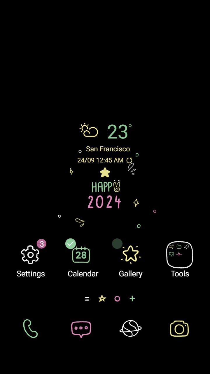 ❤️Mun❤️ Happy 2024 ~❤️ Premium Theme welcome 2024 in striking black!