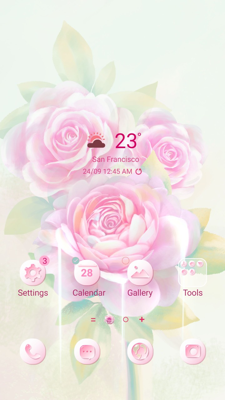 ❤️Mun❤️ Rose Hologram ~❤️ Premium Theme about pink pastel rose