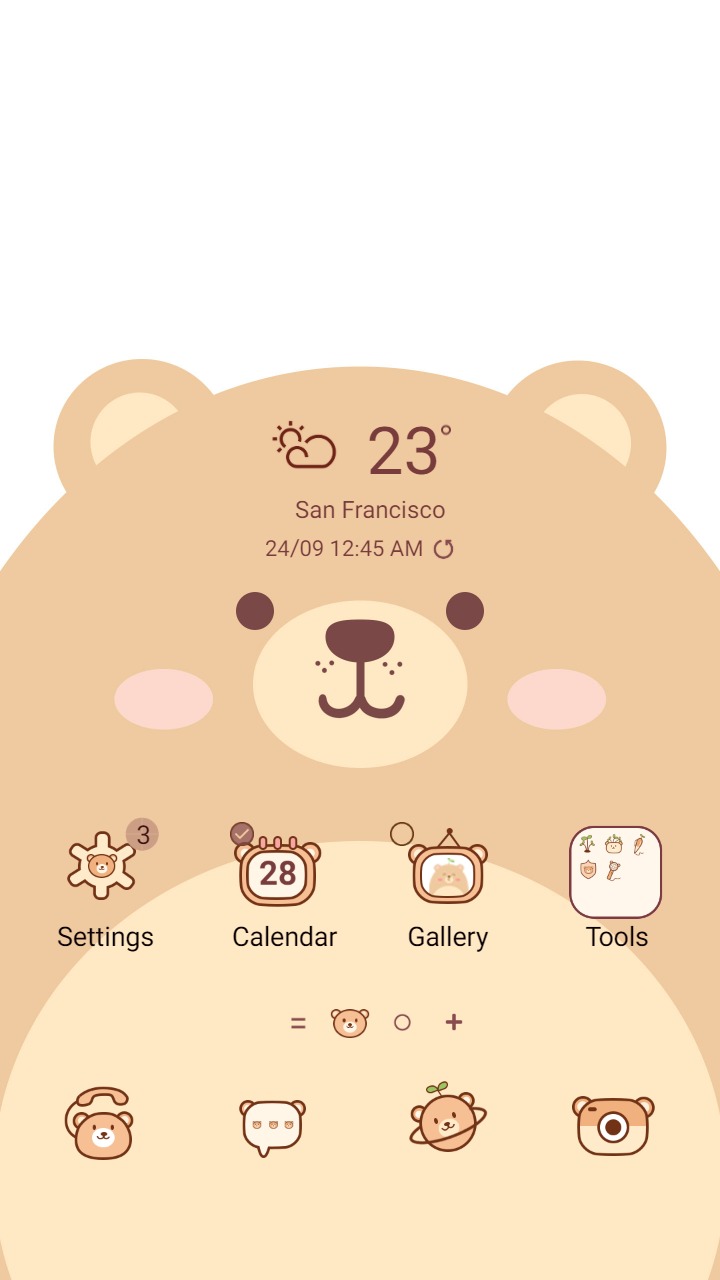 ❤️Mun❤️ Cute Bear ~❤️ Premium Theme adorable brown bear