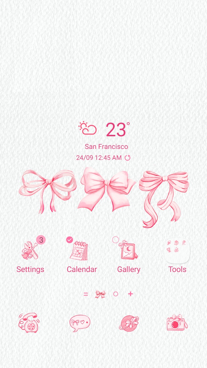 ❤️Mun❤️ Pink Ribbons ~❤️ Premium Theme pink ribbons in all cute shapes