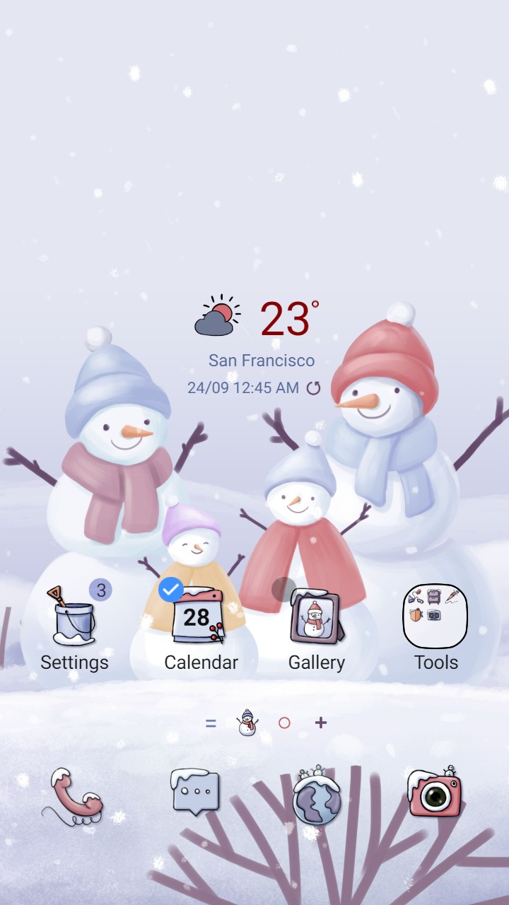 ❤️Mun❤️ Happy Snowman Family Animated ~❤️ Premium Animated Theme the happiness of the snowman family