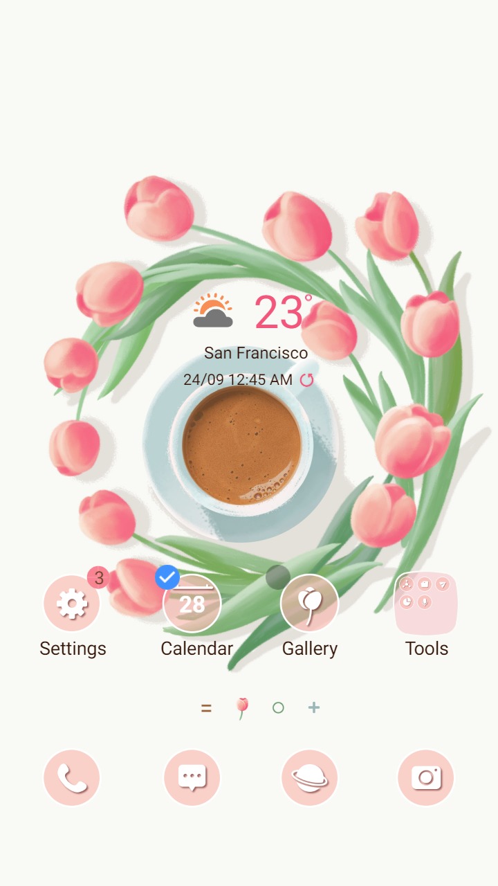 ❤️Mun❤️ Coffee and Tulips ~❤️ Premium Theme relax with a cup of coffee and tulips