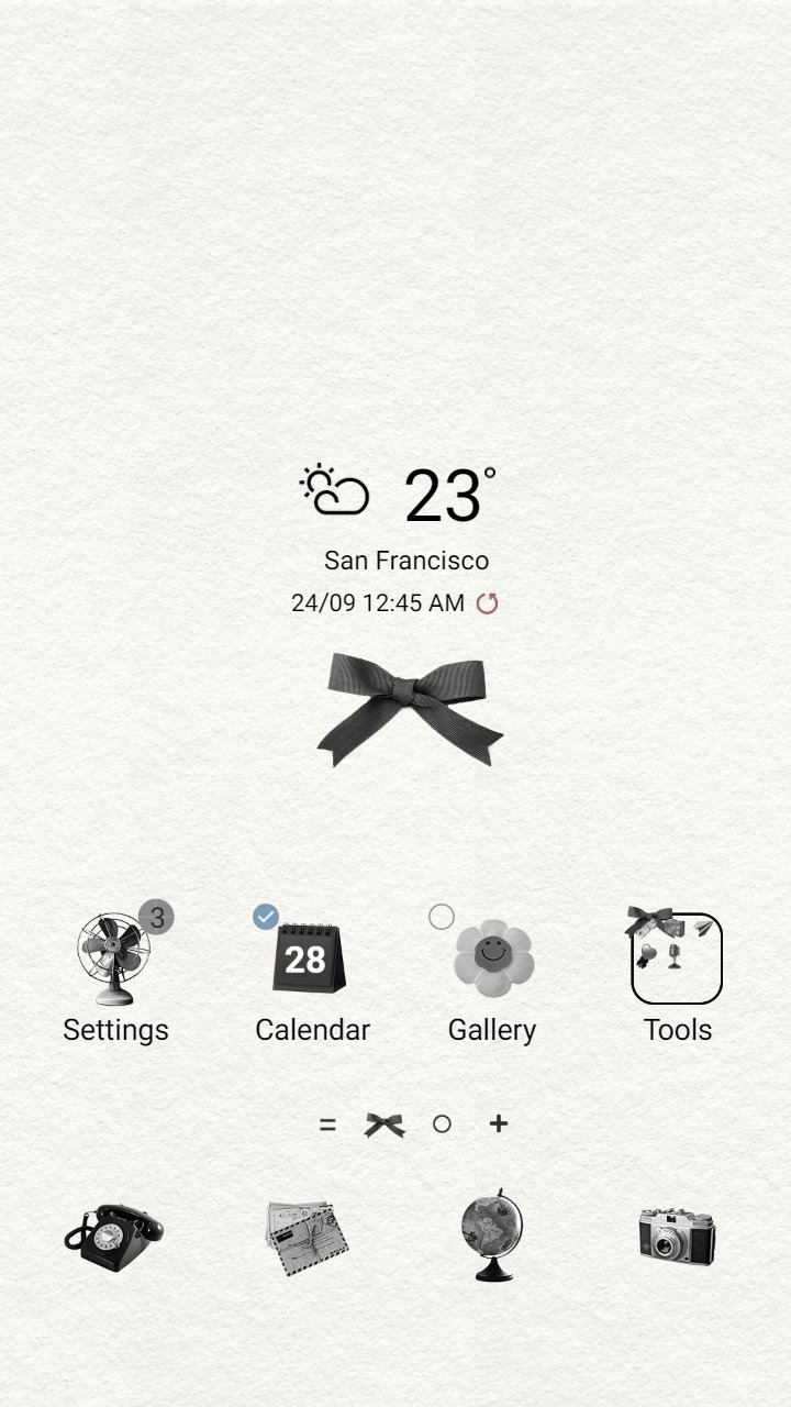 ❤️Mun❤️ Simple Black Ribbon ~❤️ Premium Theme classic sophistication