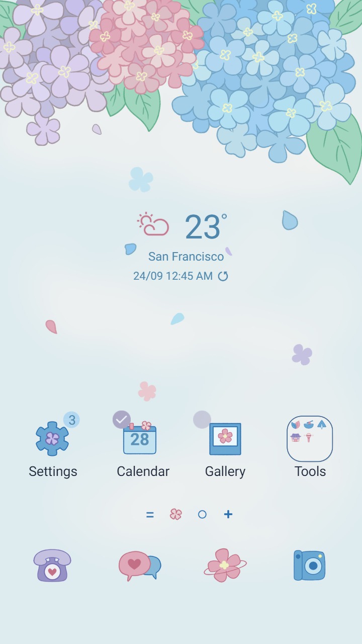 ❤️Mun❤️ Simple Hydrangeas ~❤️ Premium Theme about falling petal hydrangeas