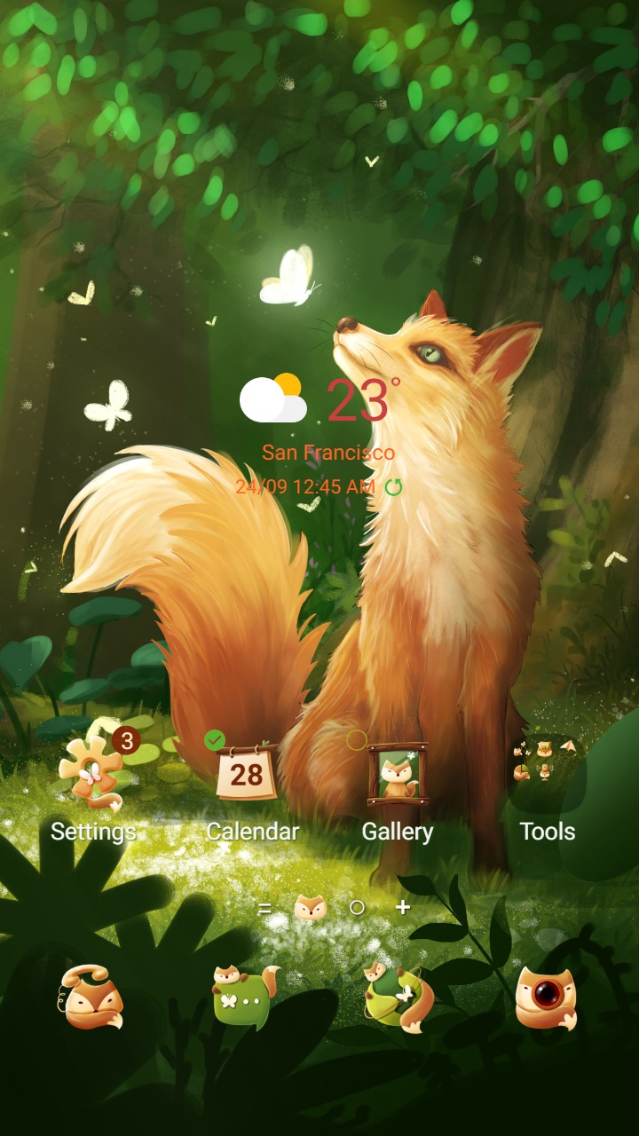 ❤️Mun❤️ Dreamy Fox Animated ~❤️ Premium Animated Theme about pretty red fox