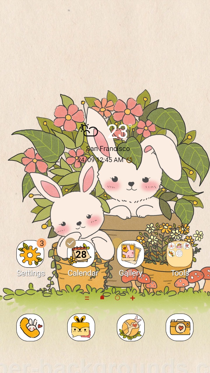 ❤️Mun❤️ Lovely Bunnies ~❤️ Premium Theme two adorable bunnies