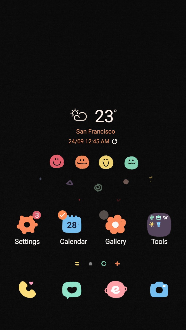 ❤️Mun❤️ Cute Emoji ~❤️ Premium Theme about a squad of adorable funny emojis