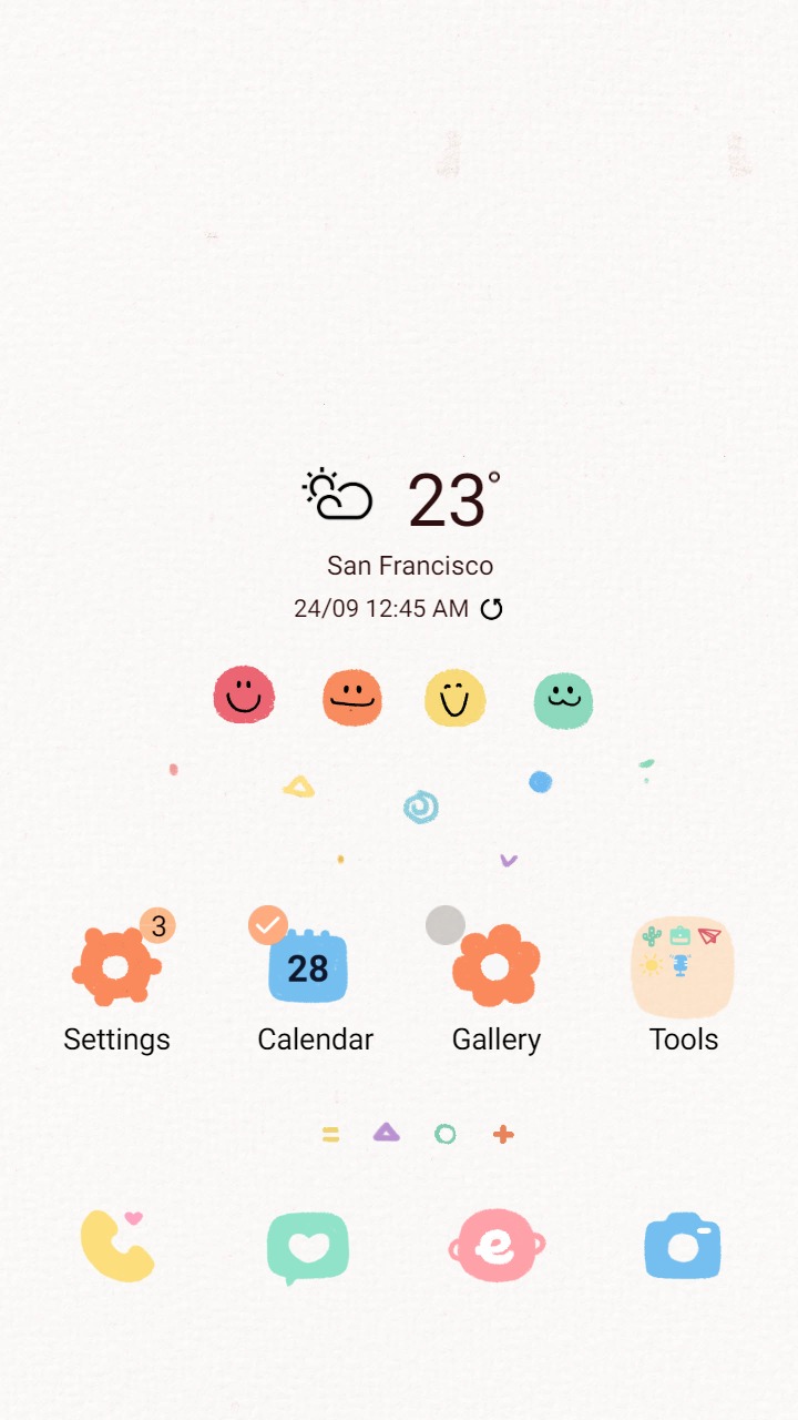 ❤️Mun❤️ Bright Cute Emoji ~❤️ Premium Theme about a squad of adorable funny emojis