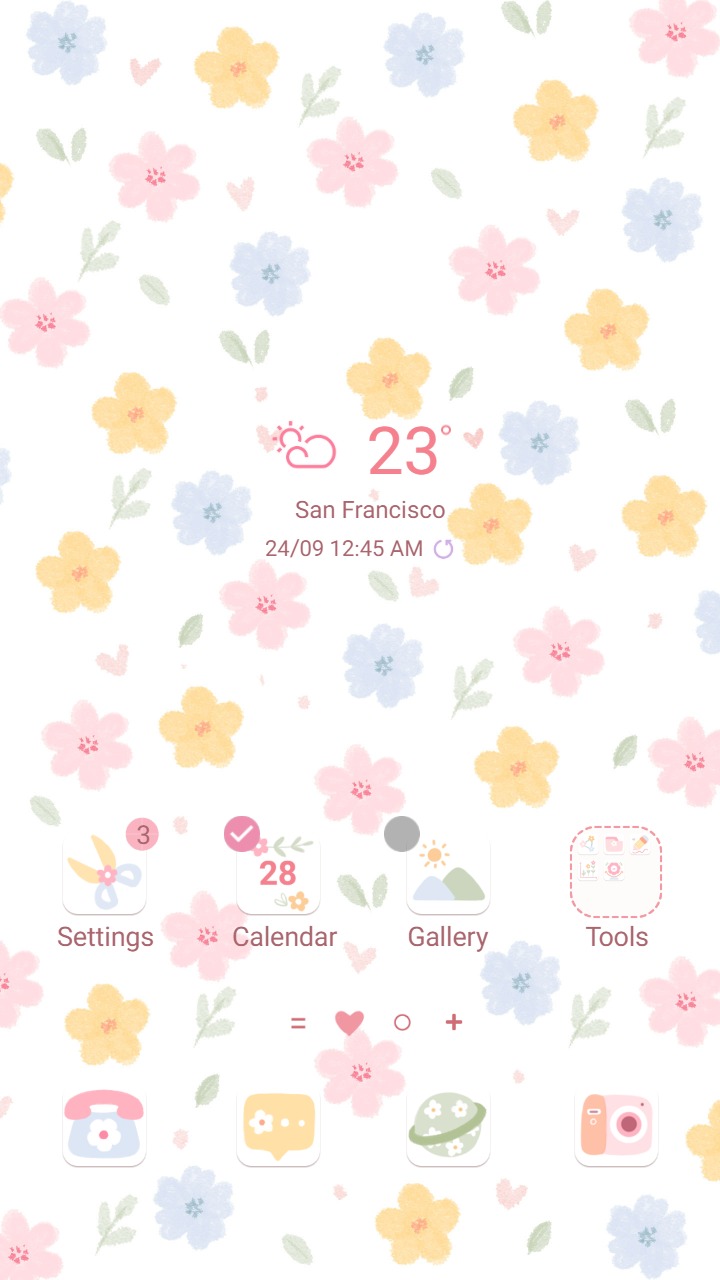 ❤️Mun❤️ Floral pattern design ~❤️ Premium Theme with lovely flowers pattern design