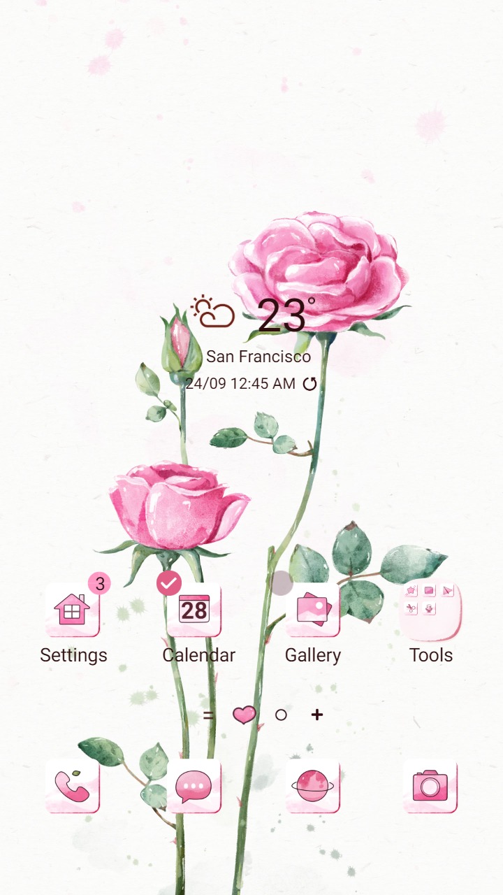 ❤️Mun❤️ Rose Branch ~❤️ Premium Theme the silk pink rose spray