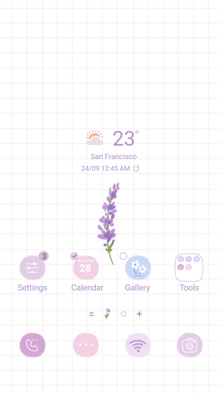 ❤️Mun❤️ Little Lavender ~❤️ Premium Theme simple tiny lavender flower