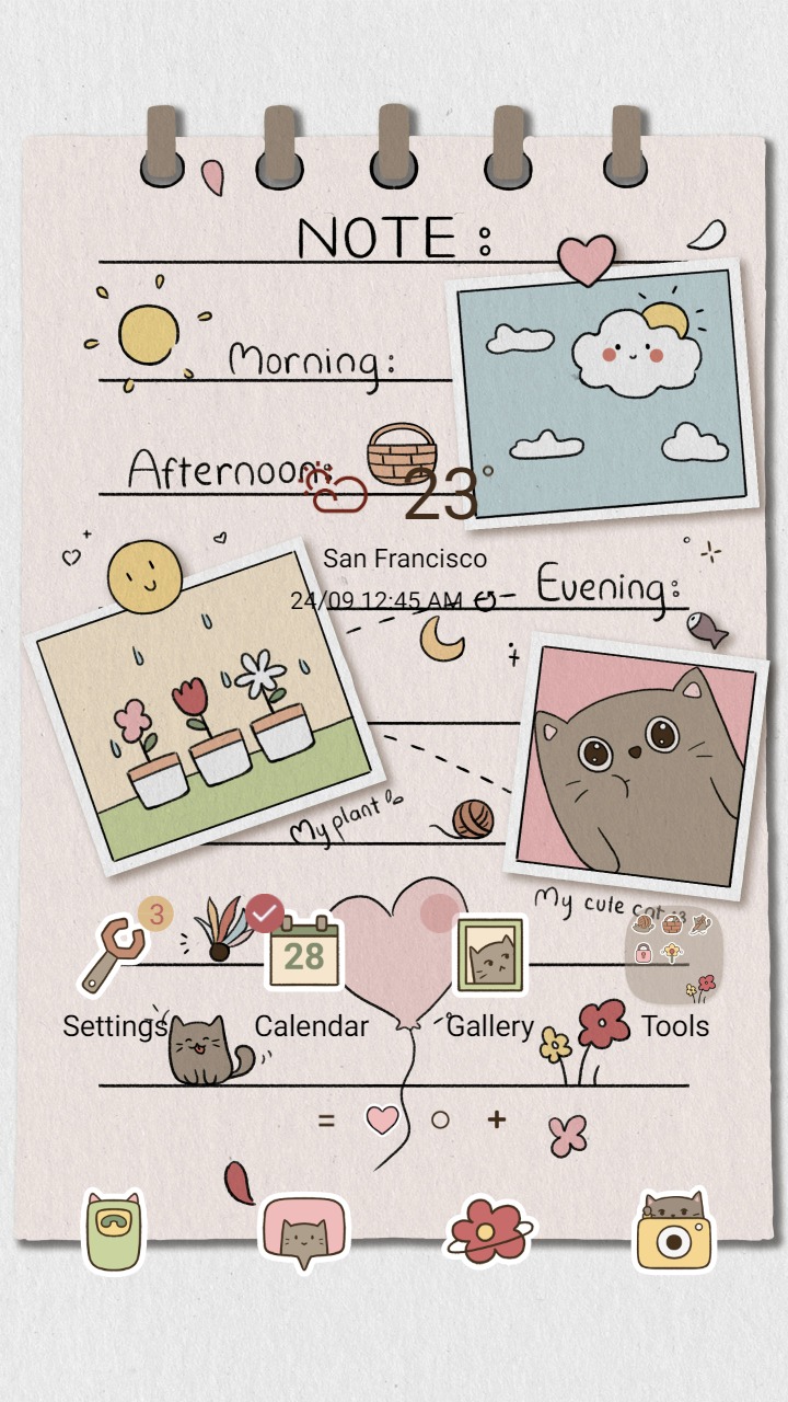 ❤️Mun❤️ Cute Sticky Notes ~❤️ Premium Theme make notes and reminders a little more delightful