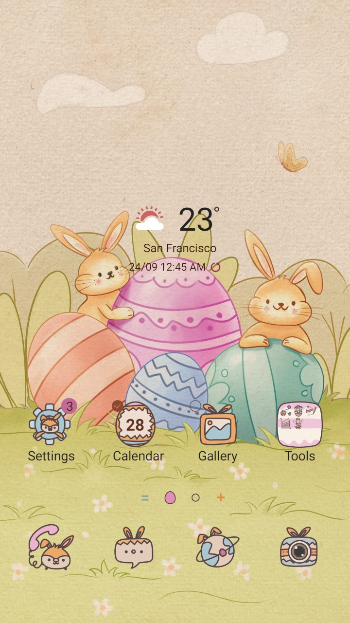 ❤️Mun❤️ Bunny and Easter eggs ~❤️ Premium Theme bunnies and colorful Easter eggs