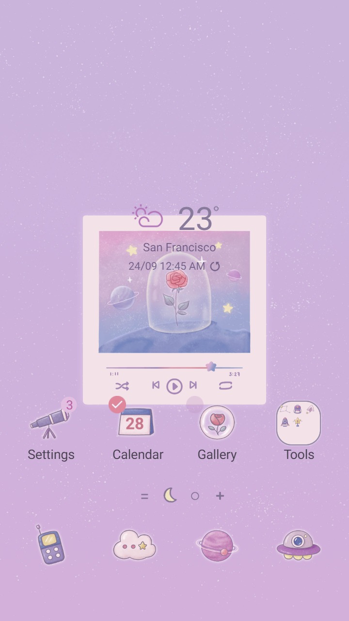 ❤️Mun❤️ Purple Universe ~❤️ Premium Theme miniature pastel universe in song